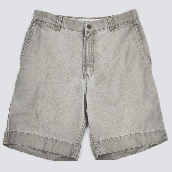 Columbia Taupe Tactical Utility Shorts Zipper Velcro Pockets Men's Size 30 - Picture 1 of 11